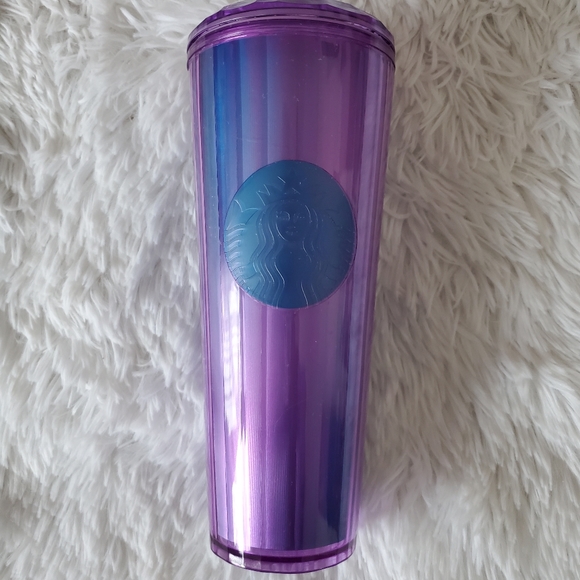 Starbucks Pair Tall 24oz Tumblers Sequin Mermaid Green Kaleidoscope Purp… - Picture 7 of 10
